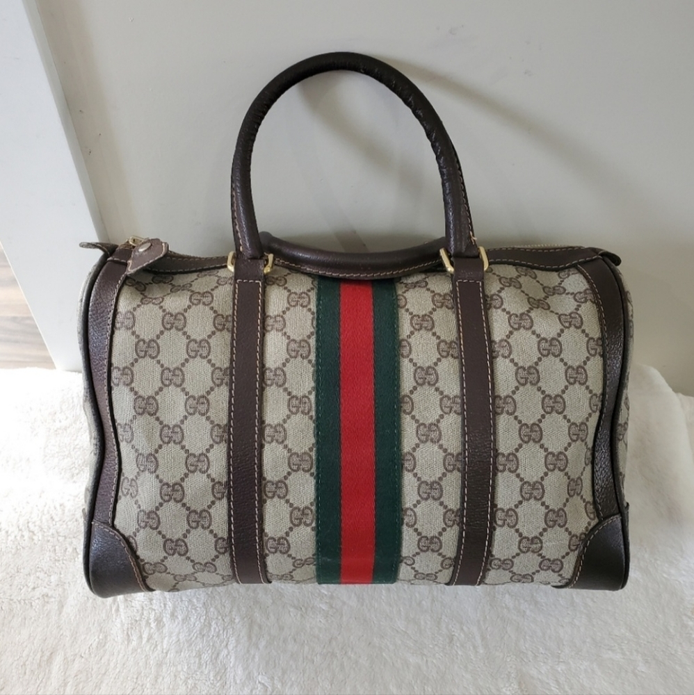 Gucci gg web boston bag